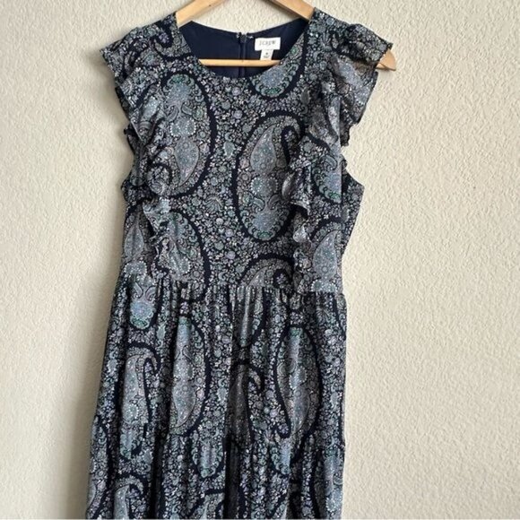 j.Crew Tiered ruffled tiered sundress with flutter sleeves Size 8 - Picture 4 of 9